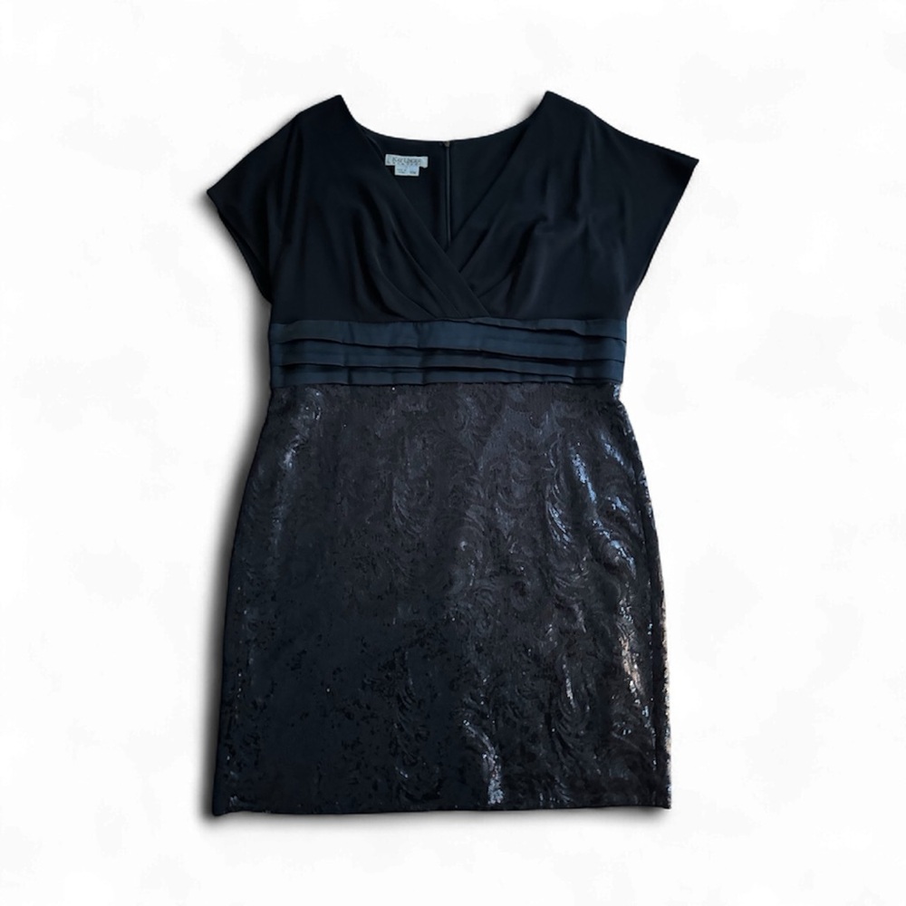 Kay Unger Black Sequin Dress